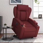 vidaXL Fauteuil inclinable électrique rouge bordeaux similicuir