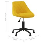vidaXL Chaise pivotante de bureau Jaune moutarde Velours