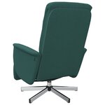 vidaXL Fauteuil inclinable avec repose-pieds vert foncé tissu