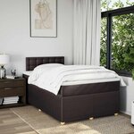 vidaXL Sommier à lattes de lit avec matelas Marron foncé 120x200 cm