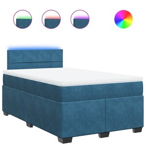 vidaXL Sommier à lattes de lit et matelas bleu 120x200 cm velours