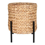 Jardinière ronde en jacinthe d'eau marron et noire 26 5 x 26 5 x 28 cm