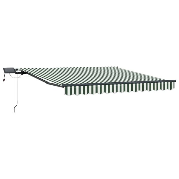 vidaXL Auvent Rétractable Vert et blanc 350 x 250 cm tissu