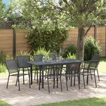 vidaXL Ensemble de salle à manger de jardin 9 pièces en acier anthracite