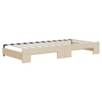 vidaXL Lit de jour avec gigogne et tiroirs sans matelas crème 90x200cm