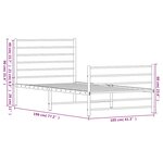vidaXL Cadre de lit métal sans matelas avec pied de lit noir 100x190cm
