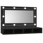 vidaXL Armoire à miroir avec LED noir 90x31 5x62 cm