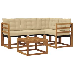 vidaXL Ensemble de canapés d'extérieur 5 pc Naturel et Beige