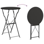 vidaXL Table bistrot pliante Anthracite Ø50x71 cm Acier revêtu de poudre