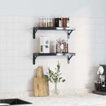 vidaXL Supports d'étagères 4 Pièces 15x2 5x11 5 cm noir acier inoxydable