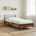 vidaXL Cadre de lit Bois ancien 80 x 200 cm Bois d'ingénierie
