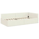 vidaXL Cadre de lit d'angle avec tête de lit Crème 100 cm x 200 cm