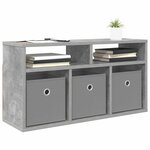 vidaXL Basboard avec tiroir Gris béton 72 x 22 5 x 38 cm