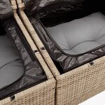 vidaXL Salon de jardin et coussins 13 Pièces mélange beige résine tressée