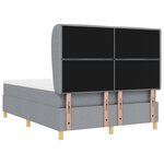 vidaXL Lit à ressorts avec matelas Gris clair 190 x 140 cm tissu