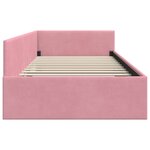 vidaXL Cadre de lit d'angle Rose 100 cm x 200 cm tissu