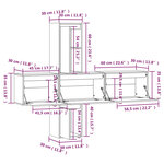 vidaXL Meubles TV 5 Pièces Blanc Bois massif de pin