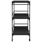 vidaXL Chariot de cuisine noir 100 5x50x105 cm bois d'ingénierie