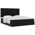 VidaXL Cadre de lit ottoman avec matelas noir 160x200 cm velours