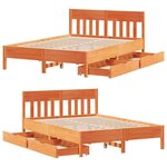 vidaXL Cadre de lit sans matelas cire marron 140x190cm bois pin massif