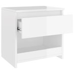 vidaXL Tables de chevet 2 Pièces Blanc brillant 40x30x39 cm Aggloméré