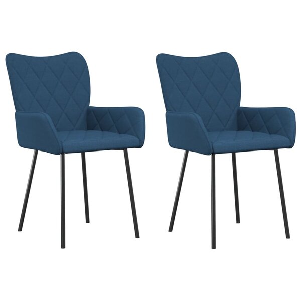 vidaXL Chaises à manger lot de 2 bleu tissu