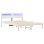 vidaXL Cadre de lit avec tête de lit Blanc 135 x 190 cm Pin massif