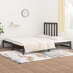 vidaXL Lit coulissant sans matelas gris 2x(90x200) cm