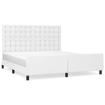 vidaXL Cadre de lit avec tête de lit Blanc 160x200 cm Similicuir