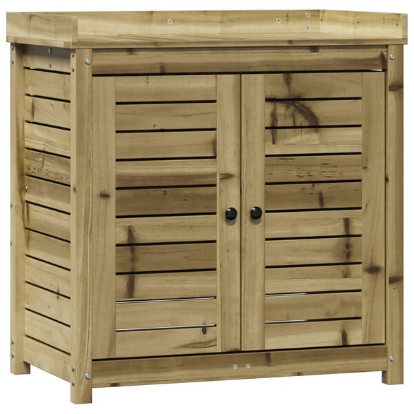 vidaXL Table de rempotage avec étagères bois de pin imprégné
