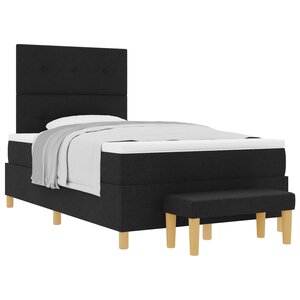 vidaXL Lit à ressorts avec matelas Noir 120 x 190 cm tissu