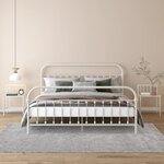 vidaXL Tables de chevet 2 Pièces Blanc et transparent Métal et verre