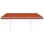 vidaXL Auvent automatique rétractable poteaux 4x3 5 m Orange marron