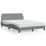 vidaXL Cadre de lit avec tête de lit Gris clair 120x200 cm Tissu