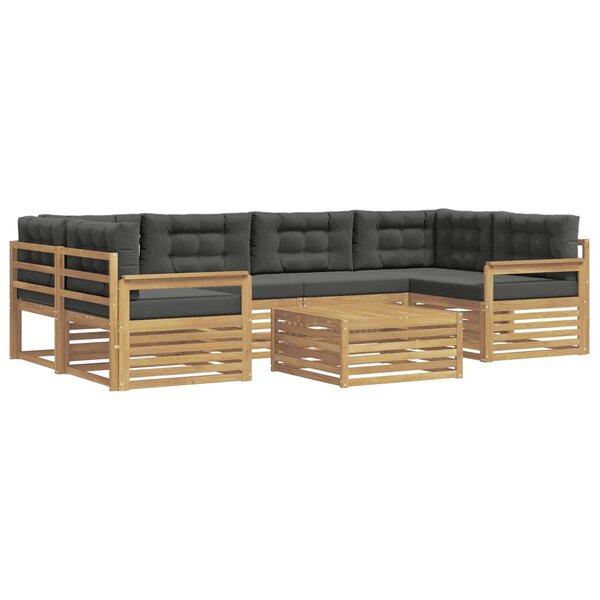 vidaXL Ensemble de canapés d'extérieur 7 pc Blanc et anthracite