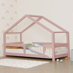 Lit cabane enfant LUCKY 90 x 200 rose pastel