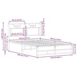 vidaXL Cadre de lit sans matelas chêne fumé 120x190 cm bois ingénierie