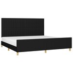 vidaXL Cadre de lit sans matelas noir 200x200 cm tissu
