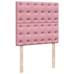 vidaXL Sommier à lattes de lit avec matelas Rose 90x200 cm Velours