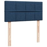 vidaXL Sommier à lattes de lit avec matelas Bleu 90x200 cm Tissu