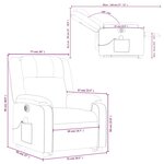 vidaXL Fauteuil inclinable de massage électrique Vert foncé Tissu