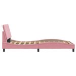 vidaXL Cadre de lit avec LED sans matelas Hanko rose 100x200 cm velours