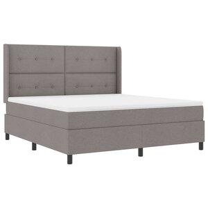 vidaXL Lit à ressort LED avec matelas Taupe 180 x 200 cm tissu