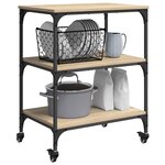 vidaXL Chariot de cuisine Chêne Sonoma 60 x 41 x 76 cm