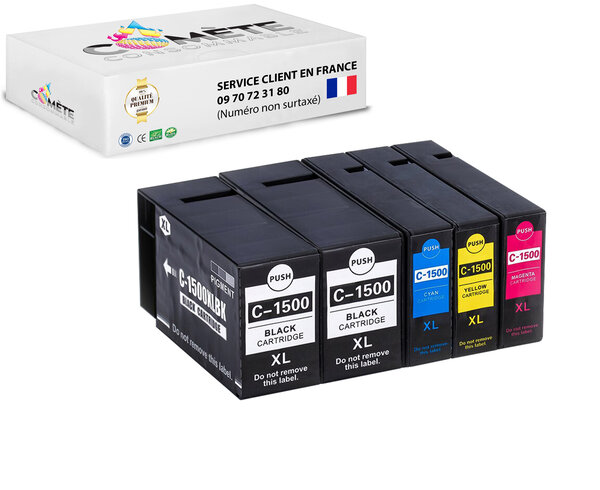 1500XL - 5 cartouches compatibles pour Canon 1500 XL - COMETE