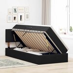 vidaXL Lit avec rangement et LED avec LED Noir 100 x 200 cm Velours