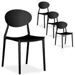 Lot 4 chaises de jardin camping noir