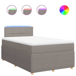 vidaXL Sommier à lattes de lit avec matelas Taupe 120x200 cm Tissu