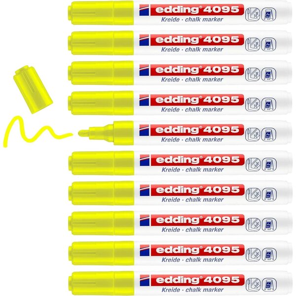 Marqueur craie liquide 4095 jaune fluOrescent 2-3 mm x 10 EDDING