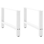 vidaXL Pieds de table basse Blanc 2 pièces 70 x (42-43) cm Acier
